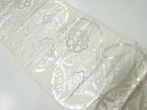 アンティーク　七宝に花模様織出し袋帯（材料）